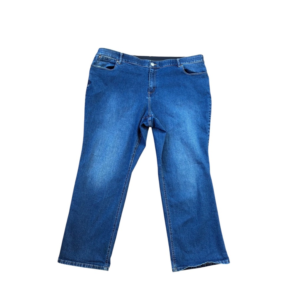 CJ Banks Petite 22W Mid Rise Bootcut Blue Wash‎ Stretch Denim Jeans Pants
